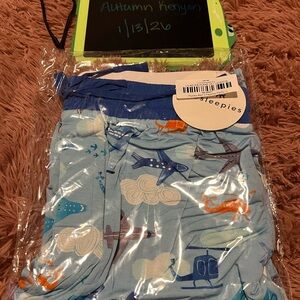 Little Sleepies Blue and Orange Airplane Joggers